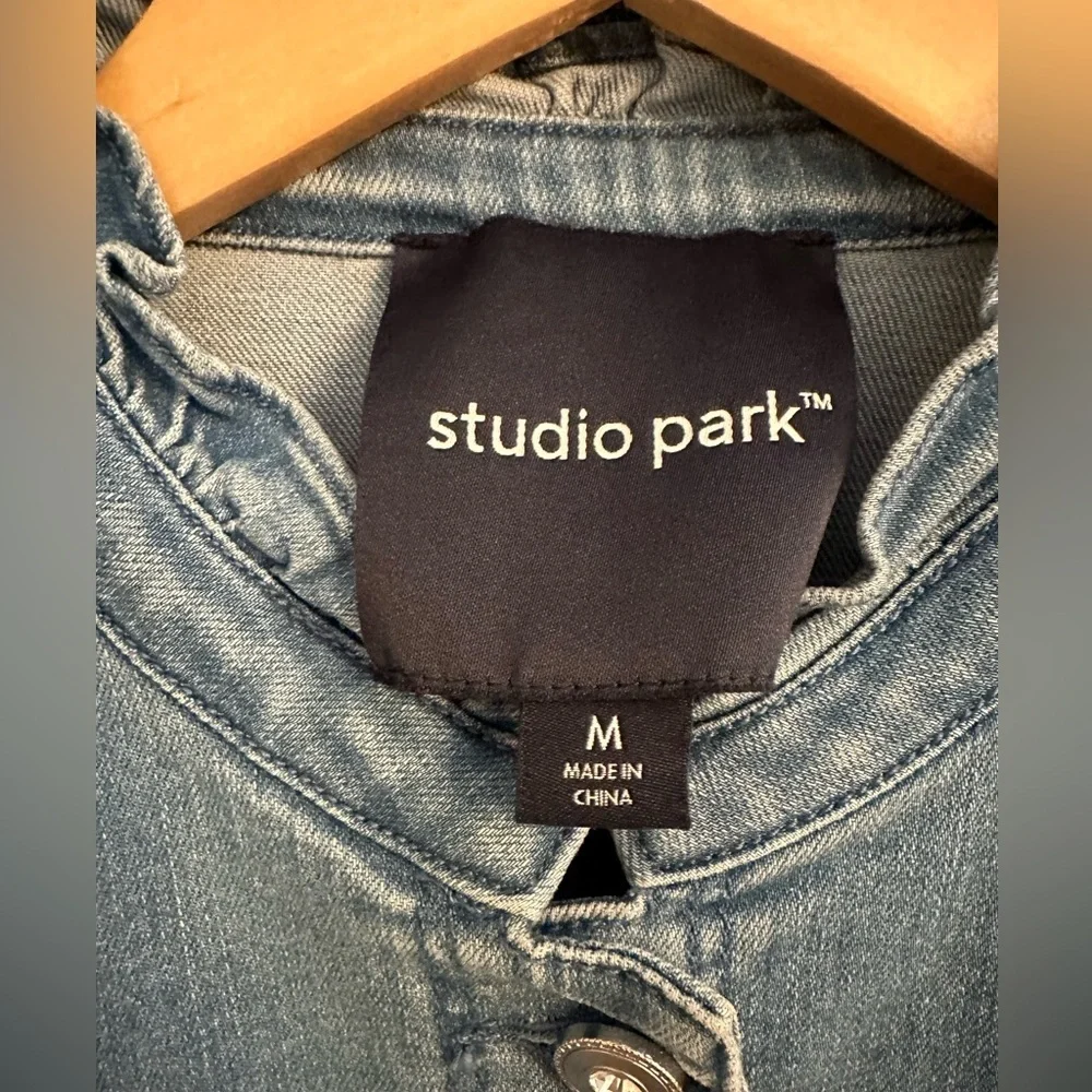 Denim Cinched Waste denim Shirt   - Studio Park